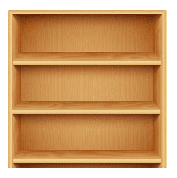 Empty Bookshelf clipart