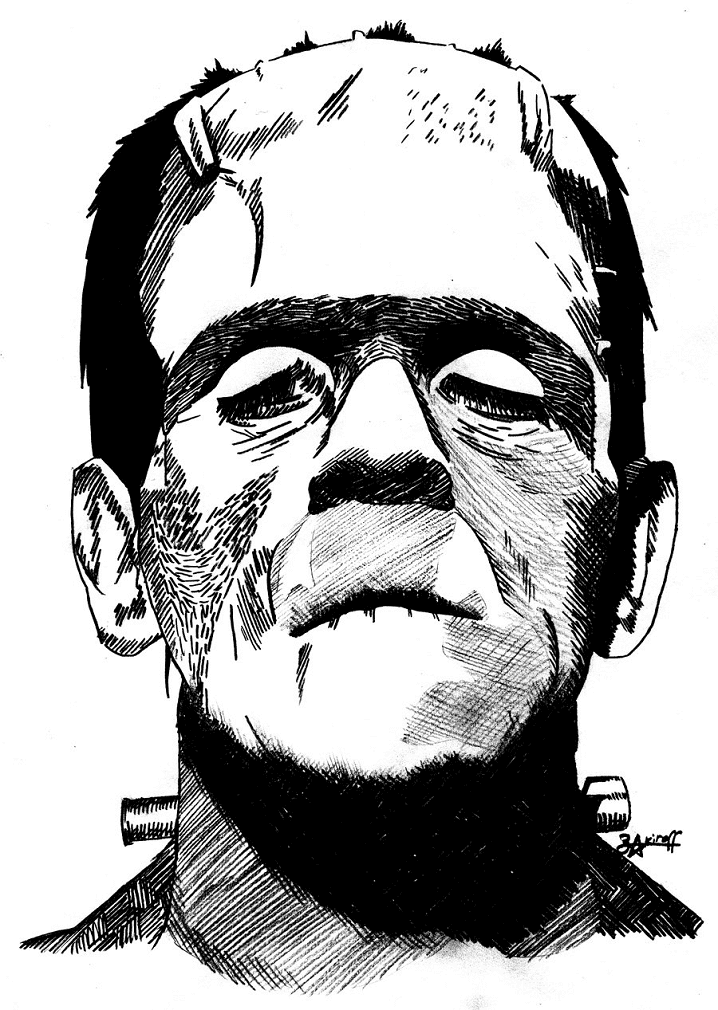 Frankenstein Clipart Black and White png free