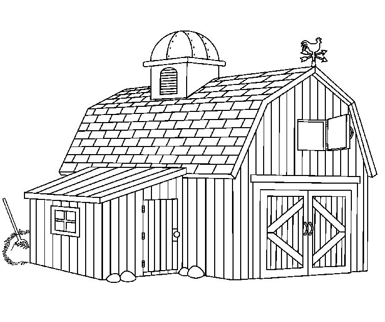 Free Barn Clipart Black and White