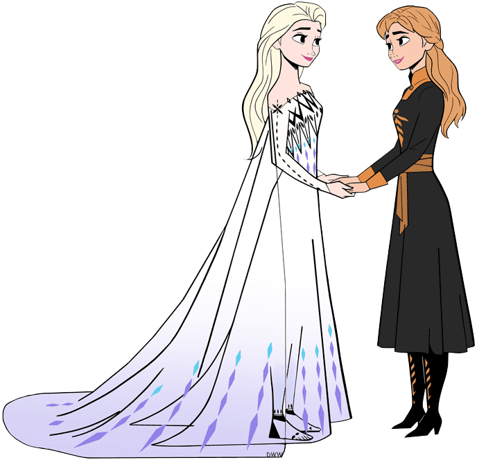 Free Elsa and Anna clipart