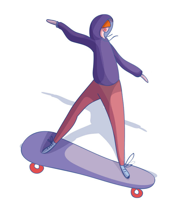 Free Riding a Skateboard clipart images