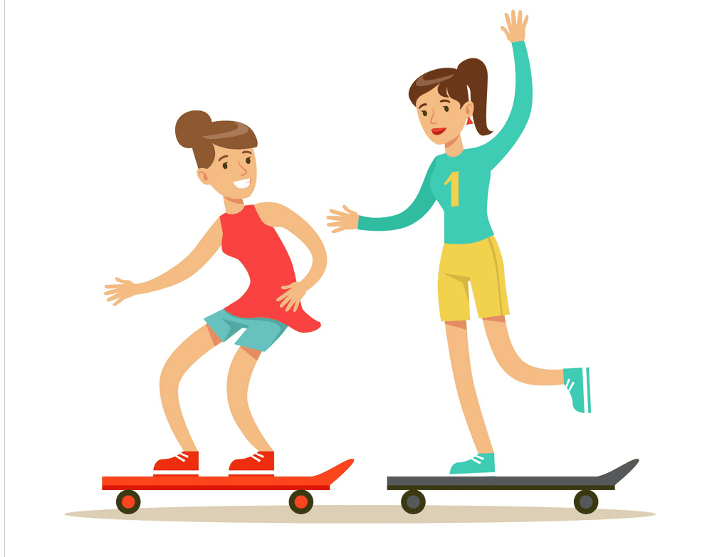 Free Riding a Skateboard clipart png image