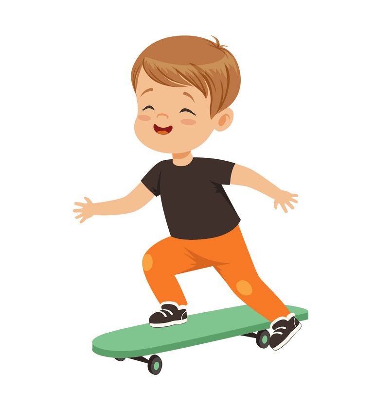 Free Riding a Skateboard clipart png images