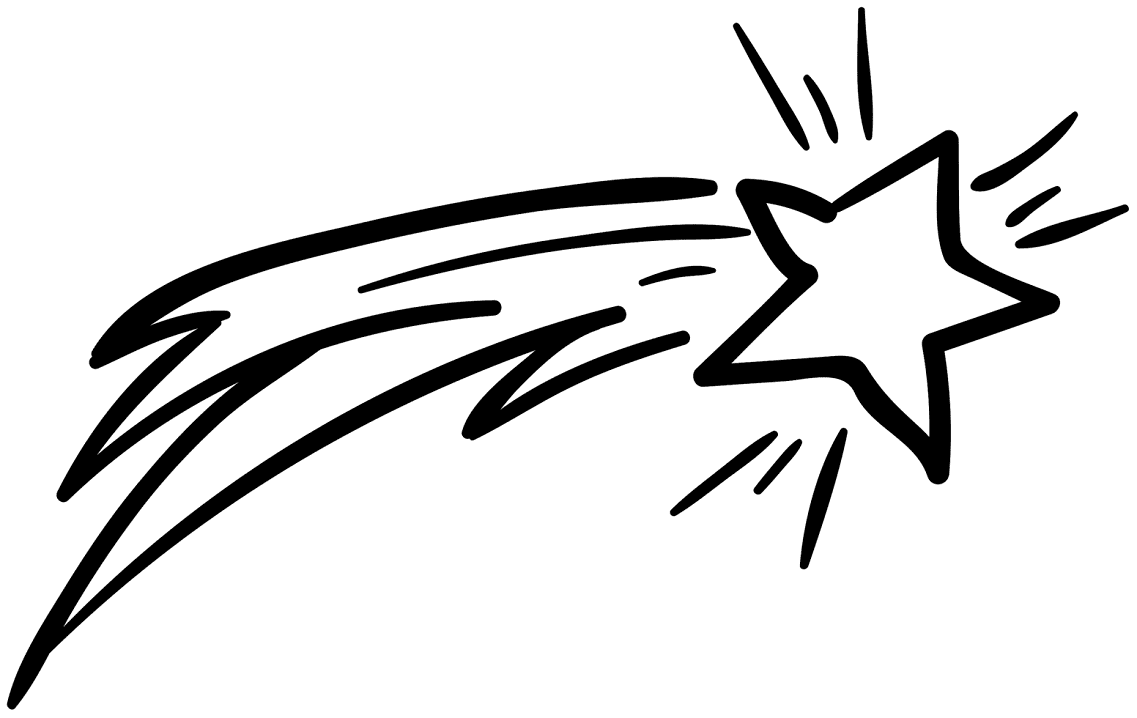 Free Shooting Star Clipart Black and White png
