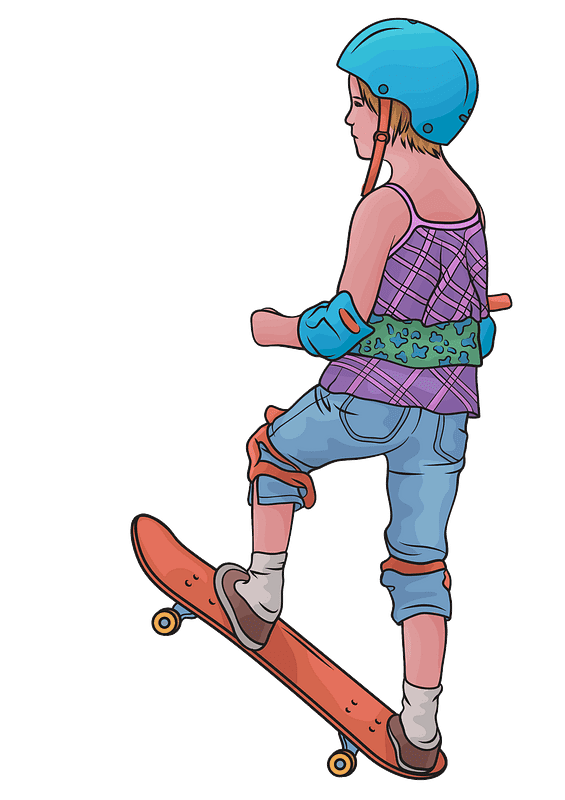 Girl Skateboard clipart transparent 1