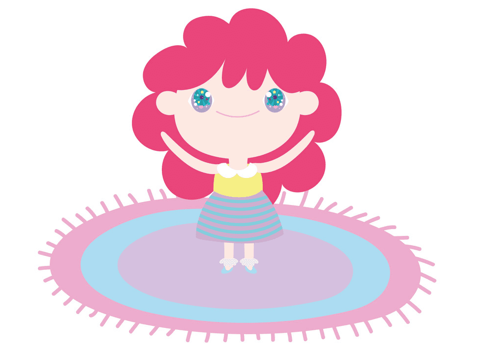 Girl on Rug clipart free