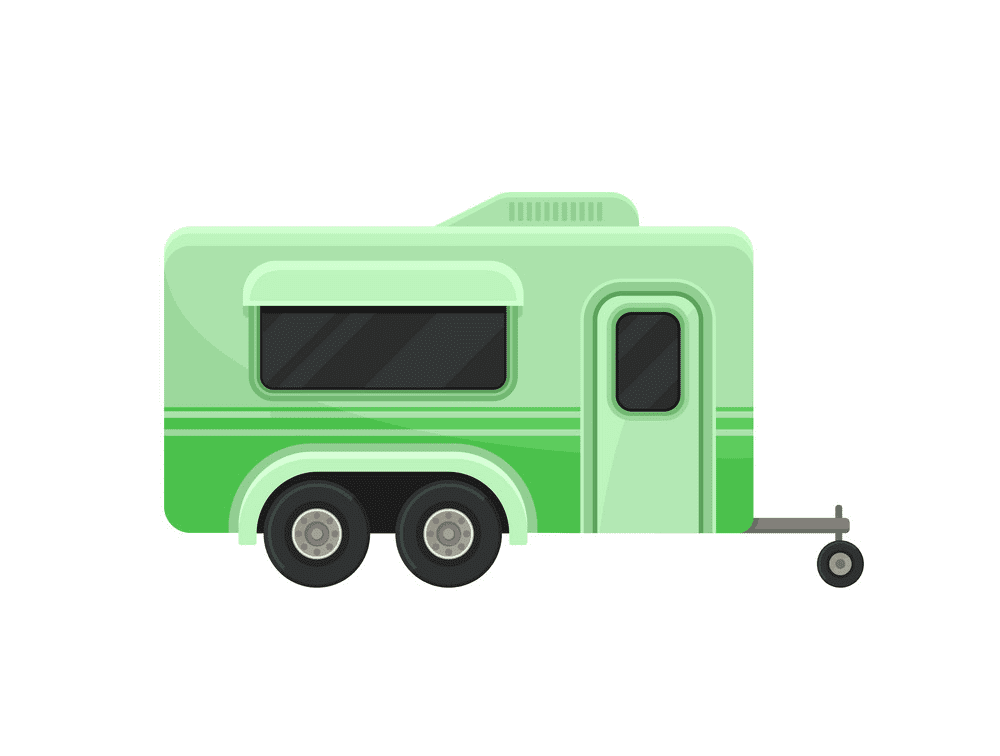 Green Camper Trailer clipart