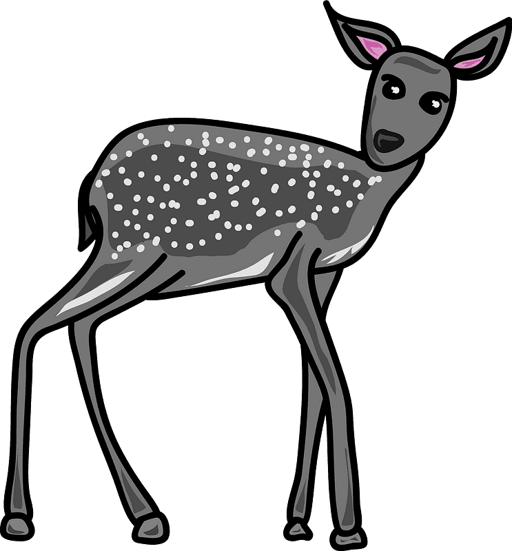 Grey Deer clipart transparent background