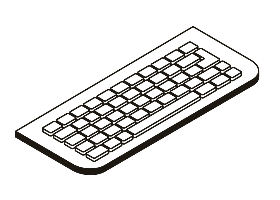 Keyboard Clipart Black and White 1