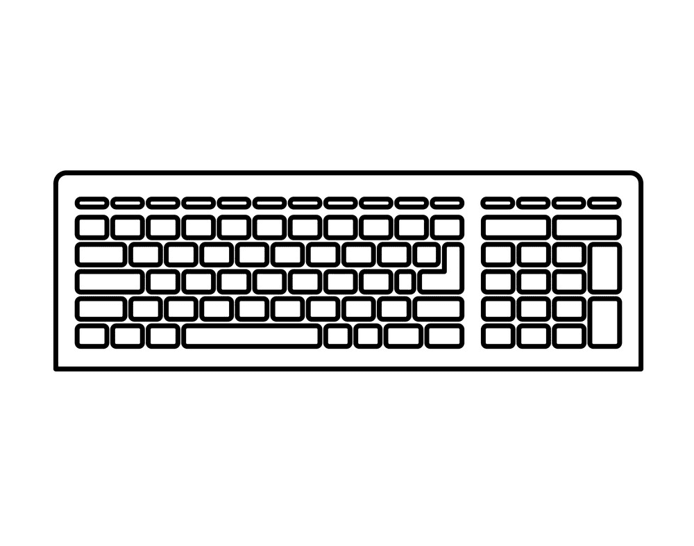 Keyboard Clipart Black and White