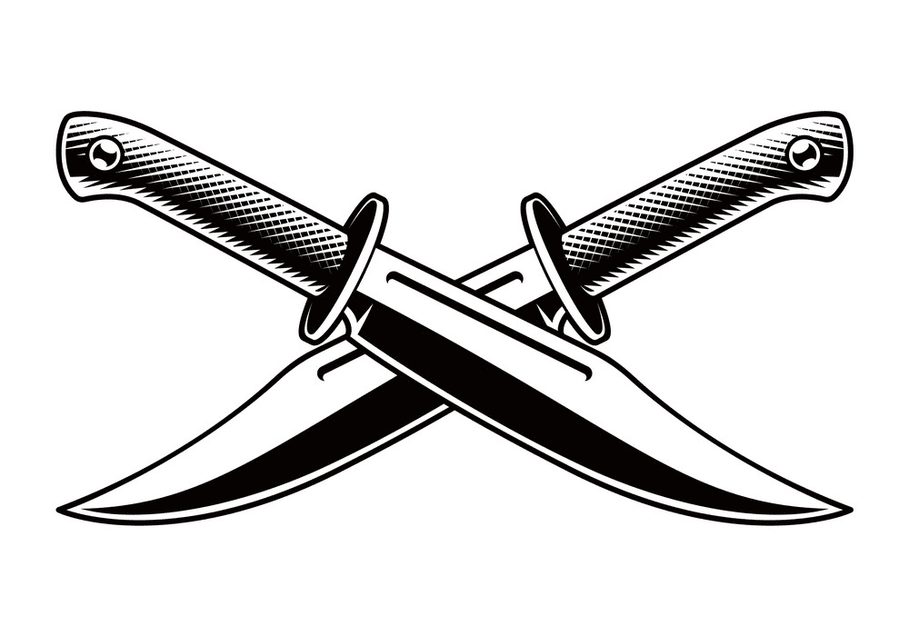 Knives Clipart Black and White