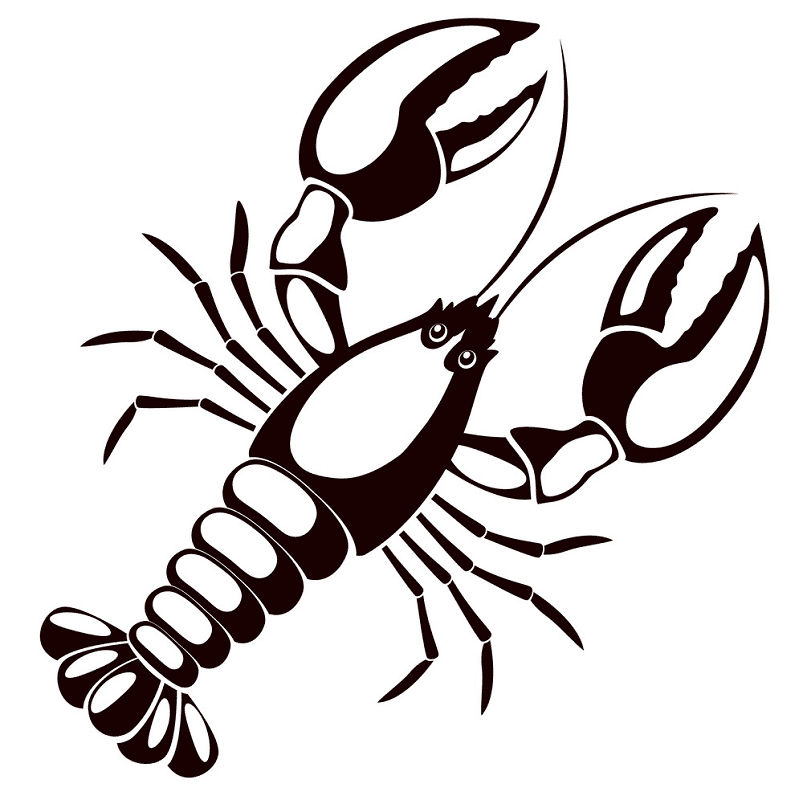 Lobster Clipart Black and White