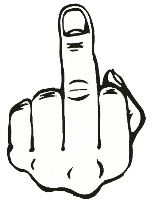 Middle Finger Clipart Black and White free image