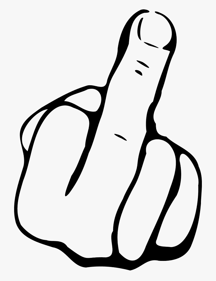 Middle Finger Clipart Black and White free images