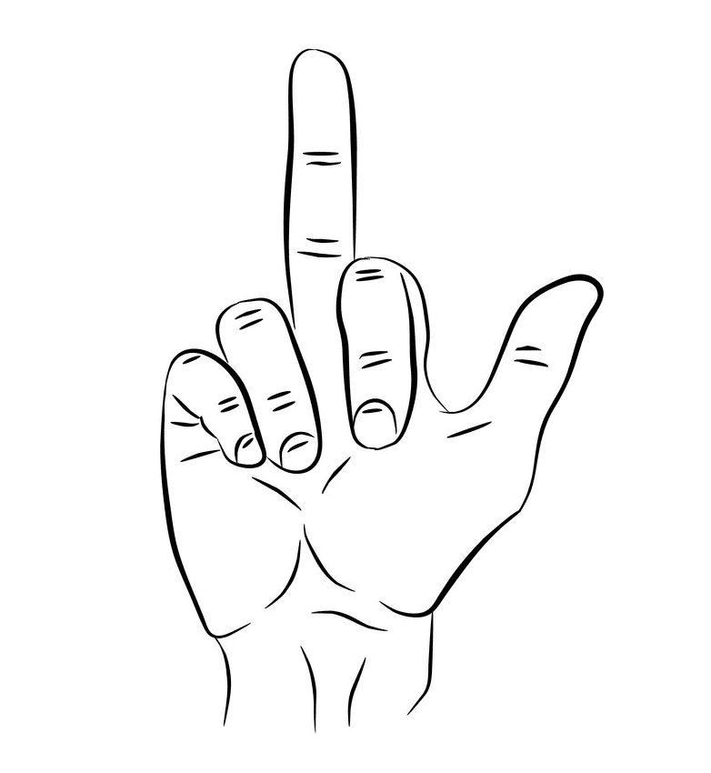Middle Finger Clipart Black and White free