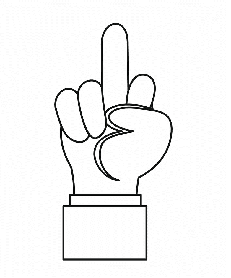 Middle Finger Clipart Black and White image
