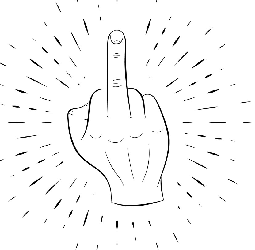 Middle Finger Clipart Black and White images