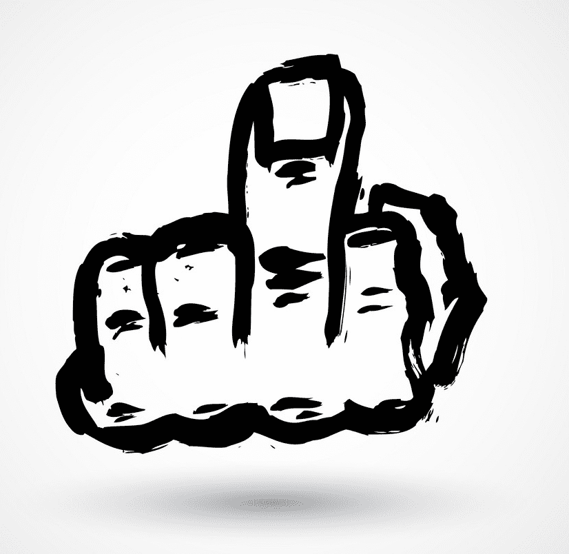 Middle Finger Clipart Black and White png image