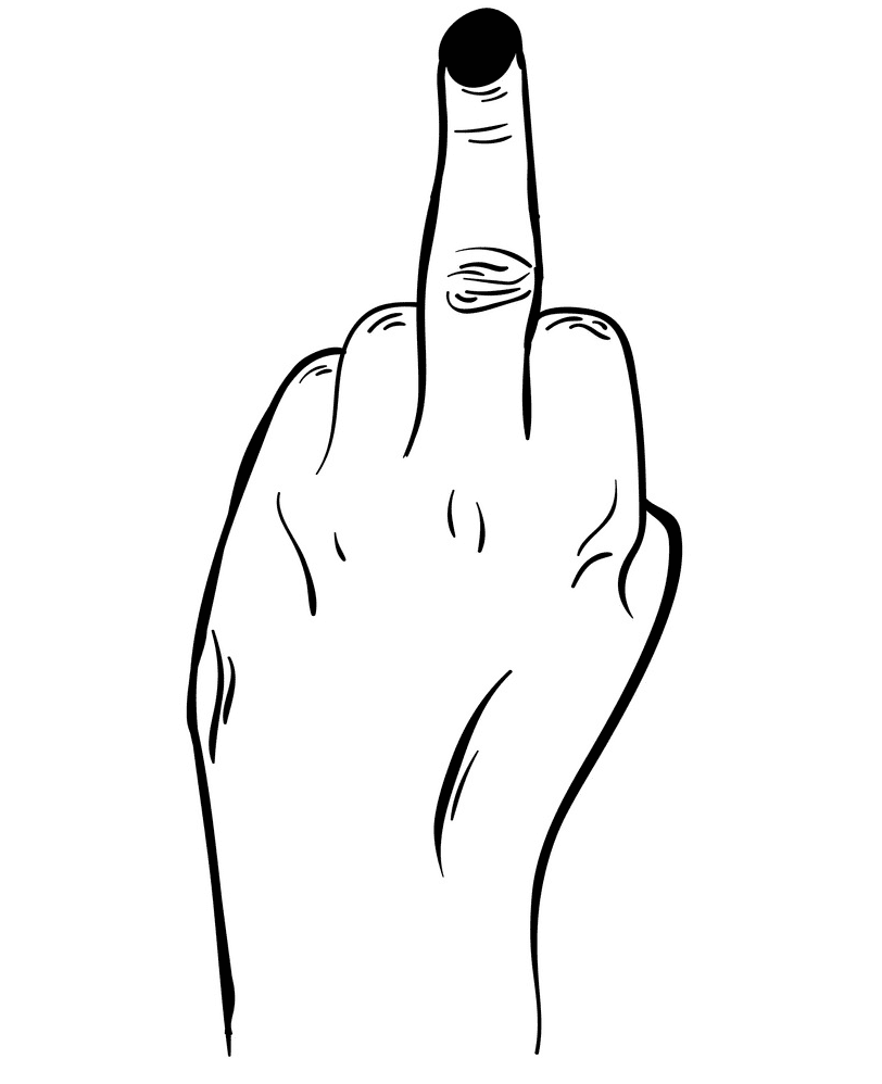 Middle Finger Clipart Black and White png images