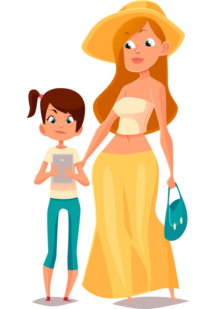 Mom and Daughter clipart 2