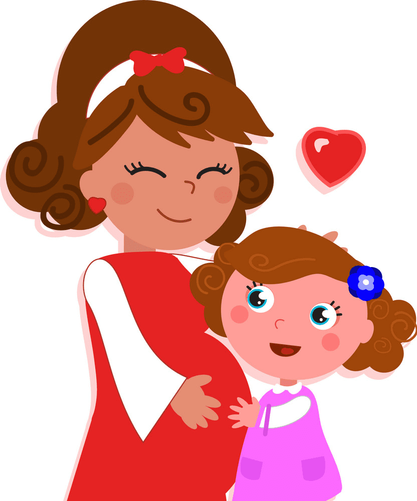 Mom and Daughter clipart free image