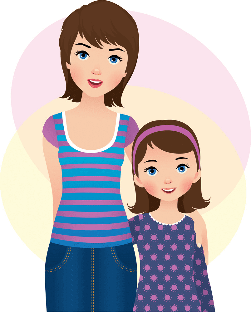 Mom and Daughter clipart free