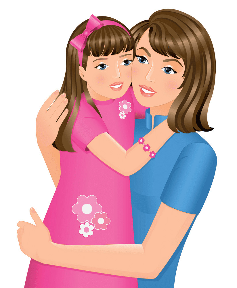 Mom and Daughter clipart picture