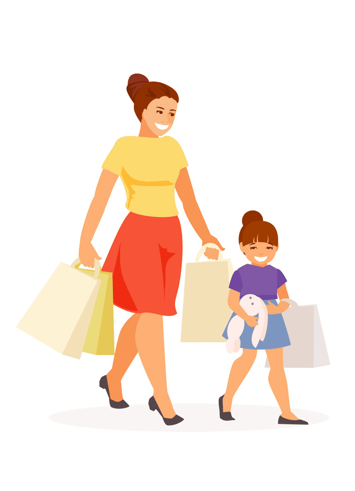 Mom and Daughter clipart png image
