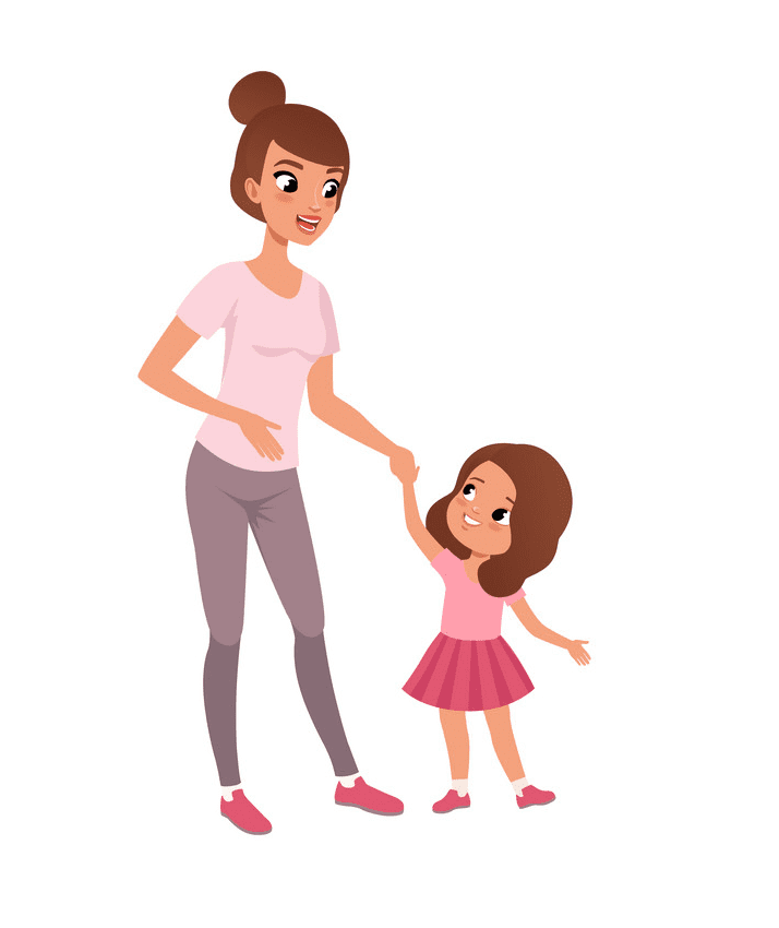 Mom and Daughter clipart png
