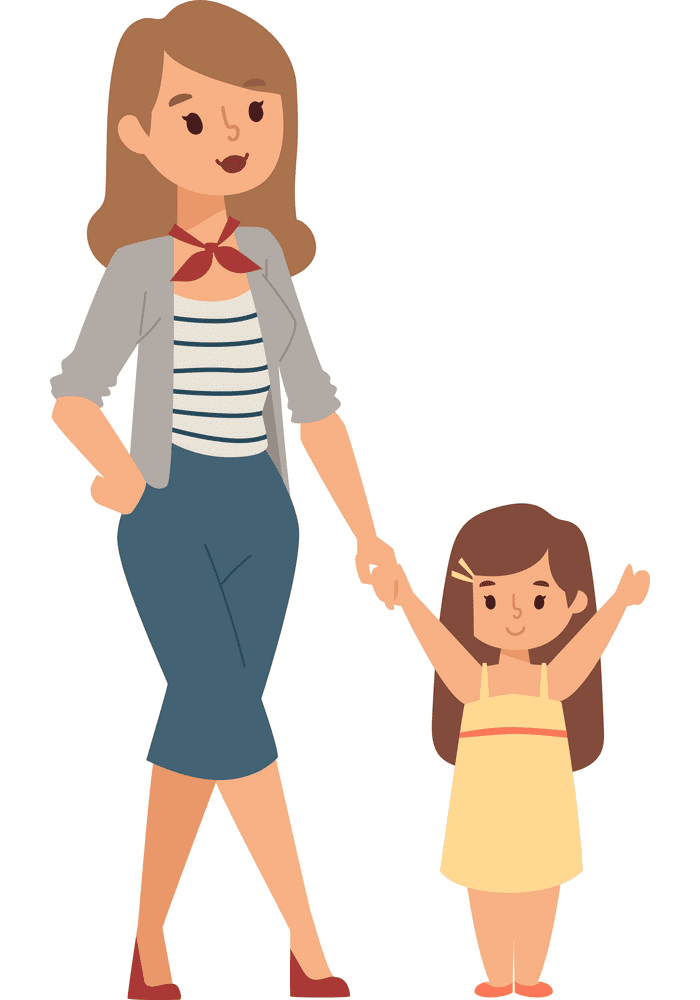 Mom and Daughter clipart