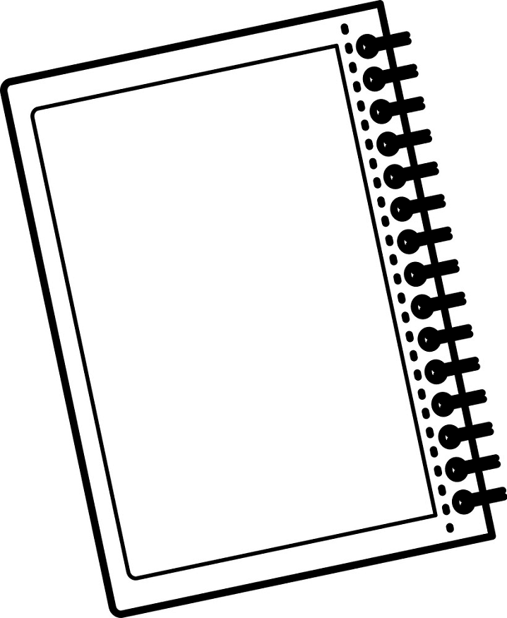 Notebook Clipart Black and White 1