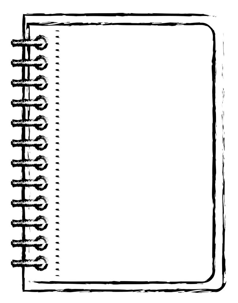 Notebook Clipart Black and White 4