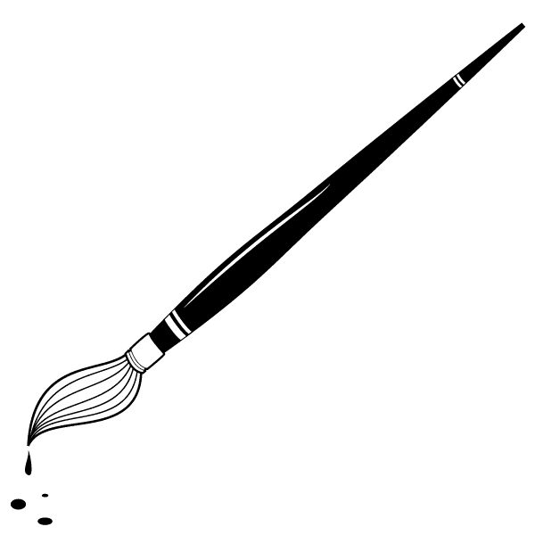 Paintbrush Clipart Black and White 1