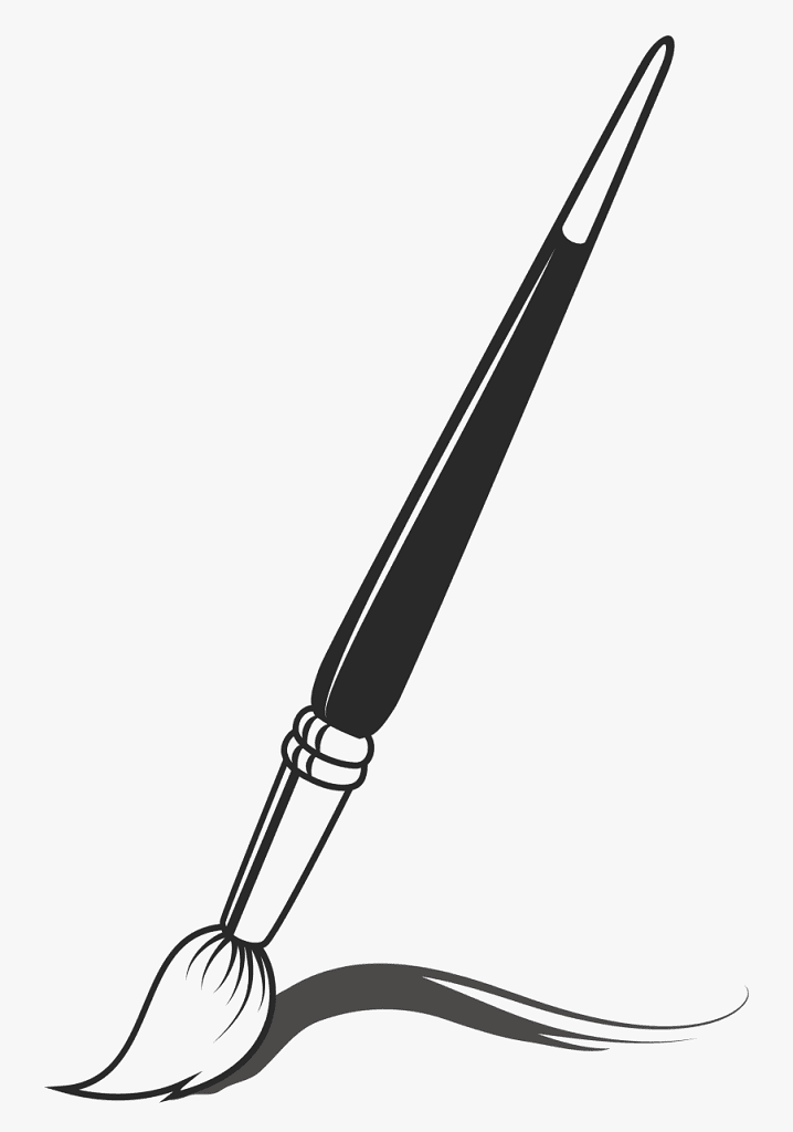 Paintbrush Clipart Black and White 2