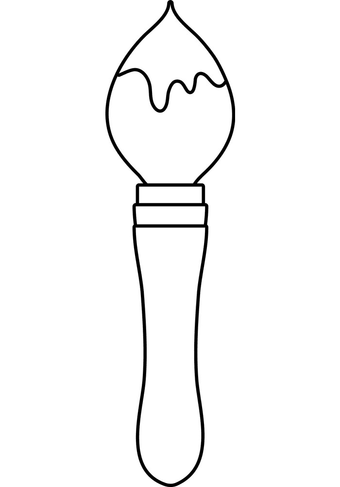 Paintbrush Clipart Black and White 5