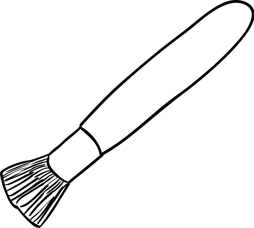 Paintbrush Clipart Black and White 8