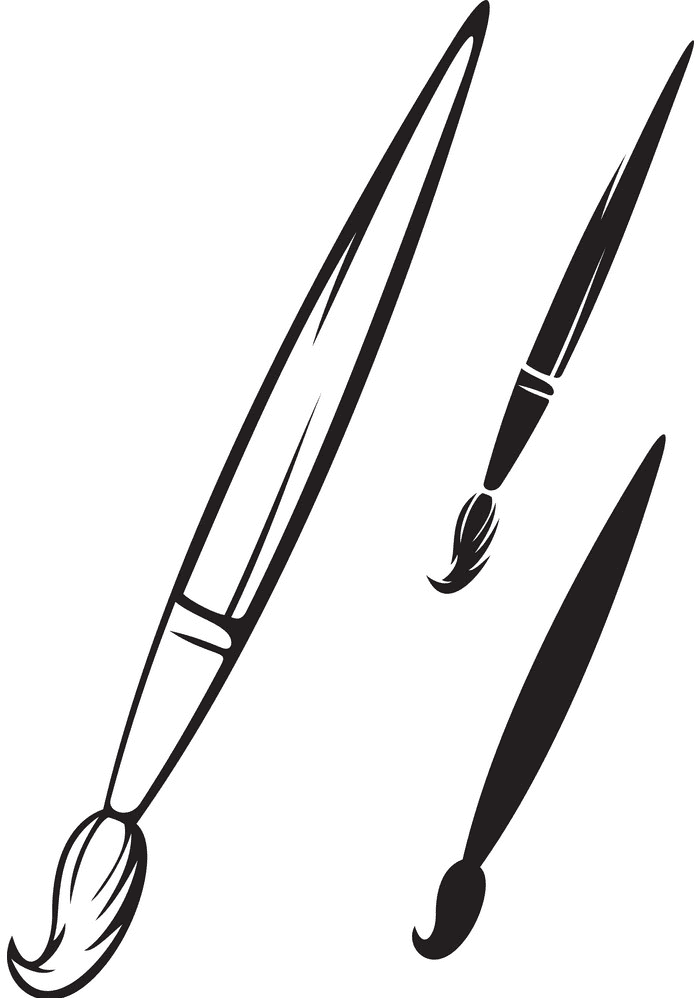Paintbrush Clipart Black and White free