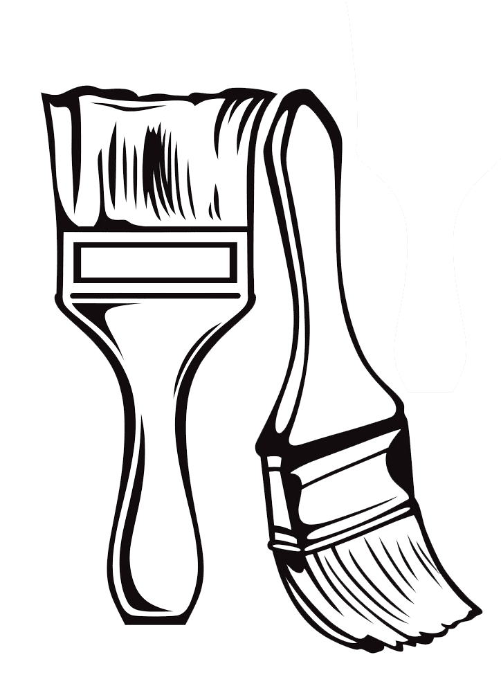 Paintbrush Clipart Black and White image