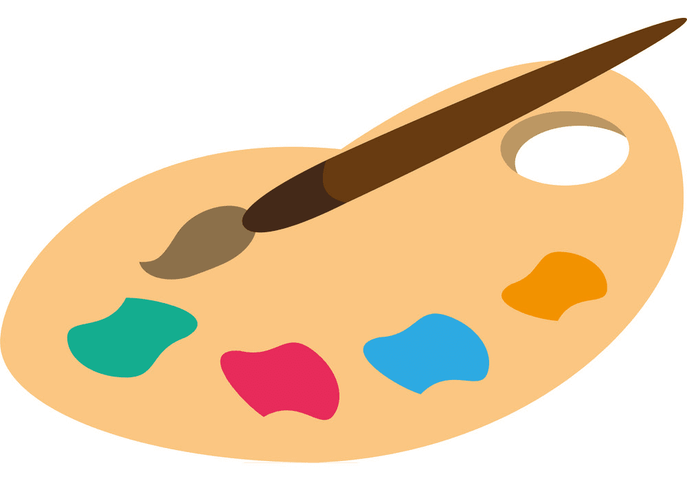 Paintbrush and Palette clipart png free
