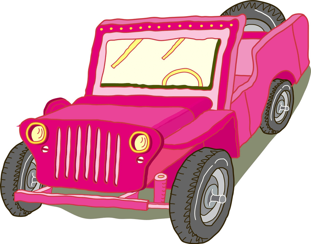 Pink Jeep clipart