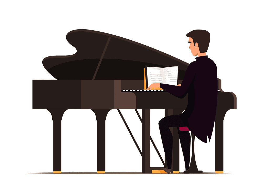 Playing Piano clipart free images