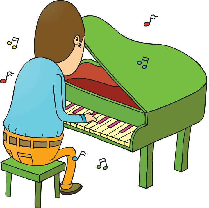 Playing Piano clipart images
