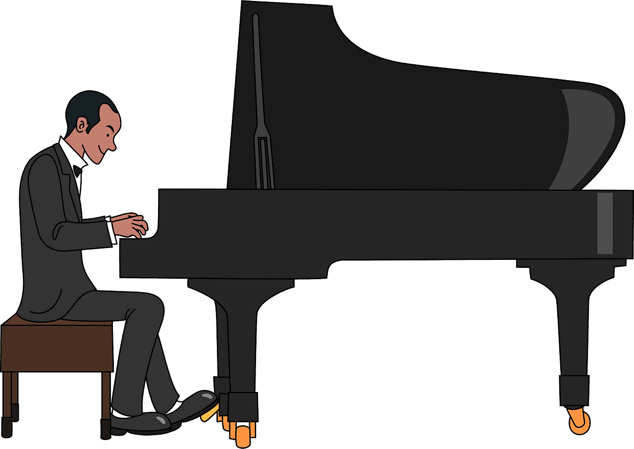 Playing Piano clipart transparent