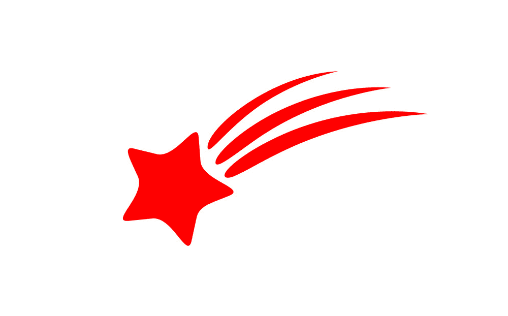 Red Shooting Star clipart