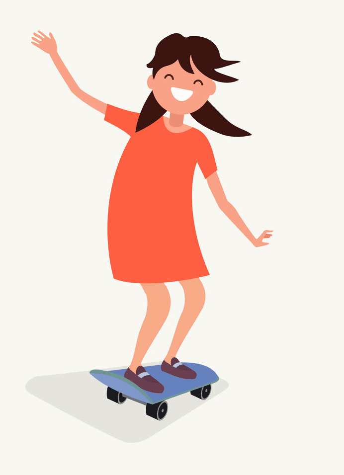 Riding a Skateboard clipart image