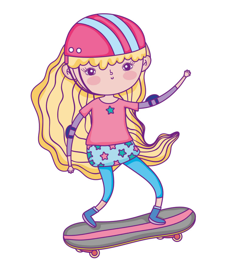 Riding a Skateboard clipart png free