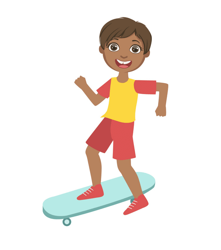 Riding a Skateboard clipart png