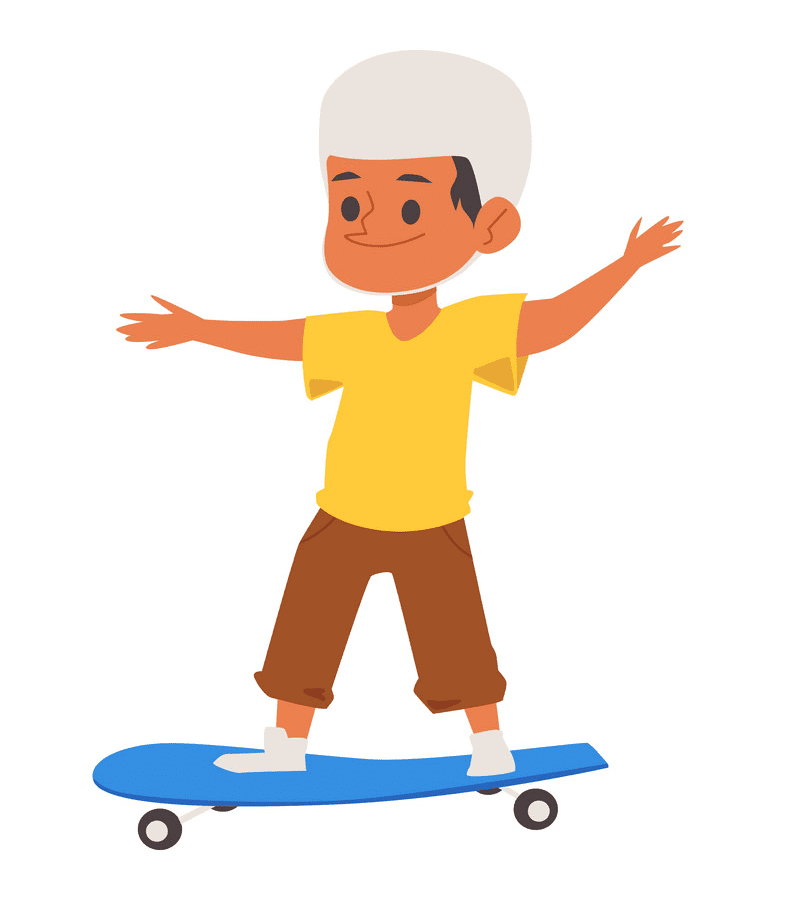 Riding a Skateboard clipart