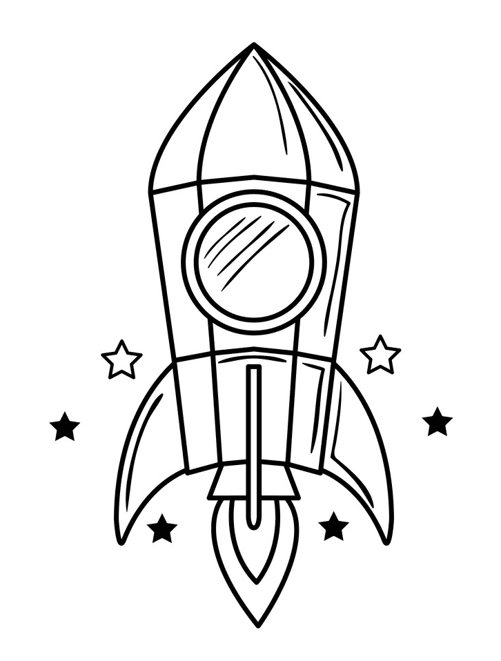 Rocket Black and White clipart png image