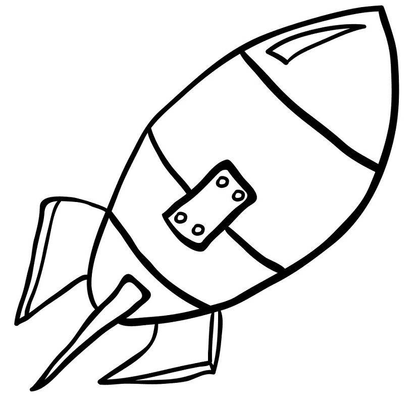 Rocket Black and White clipart png images